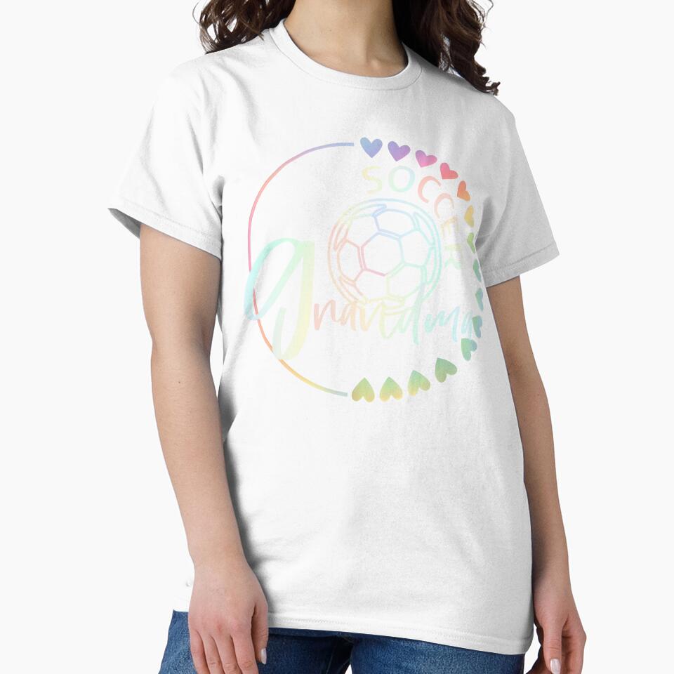 Pastel Rainbow Soccer Grandma Tee by LarryMBrown