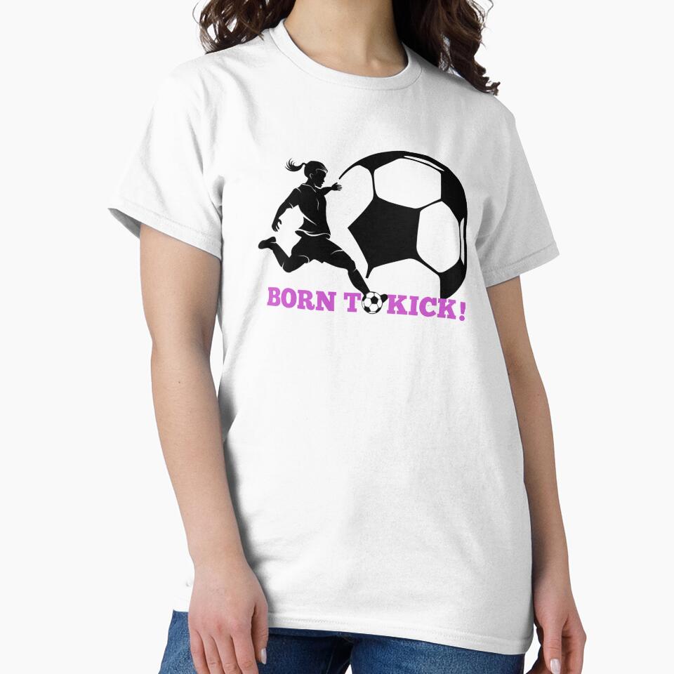 Female soccer player kicking girl silhouette / born to kick by portrait4you