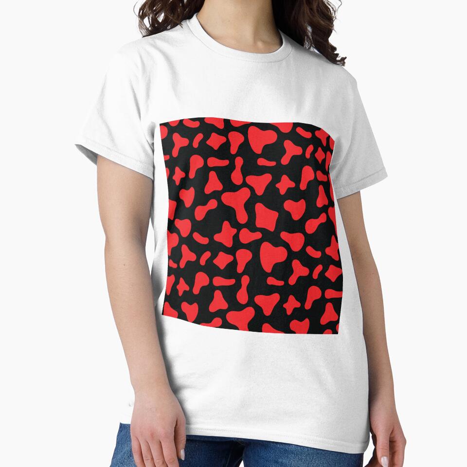 Red Cow Pattern on Black Cow | Holstein Cow Pattern by Cow-Print-Stuff