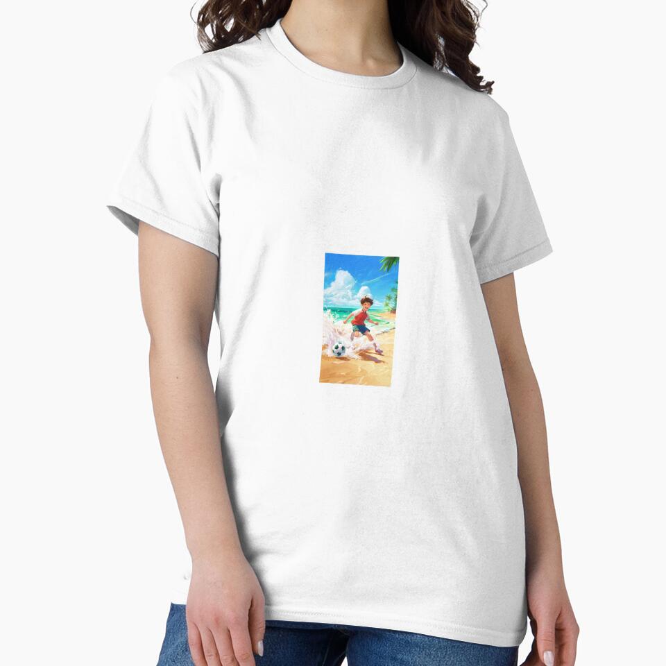 BOY PLAYING SOCCER ON THE BEACH by williamdim