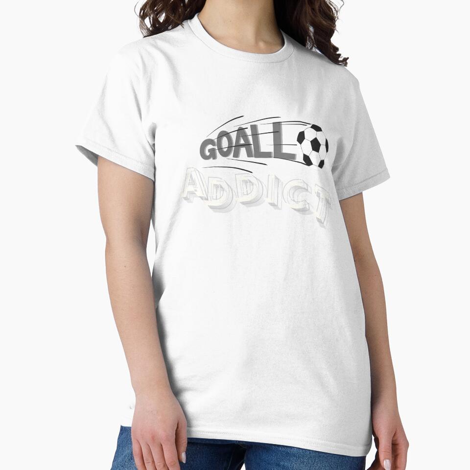Goal Addict Soccer Typography Funny Football Meme by LifeParody