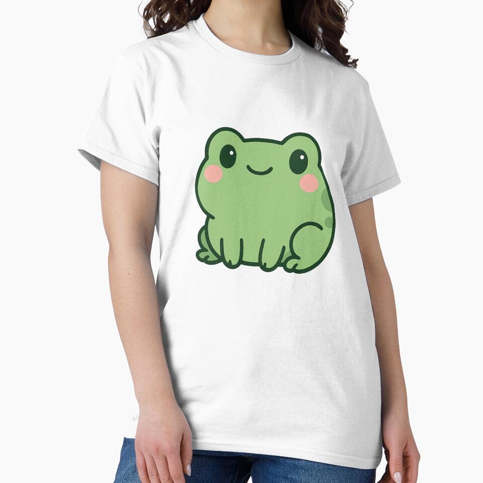 Cute Kawaii Frog | Adorable Green Frog Cartoon Sticker by GoldenDreamGallery