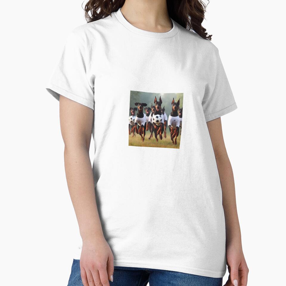 Dobermanns love football too! Soccer and Dog Lovers - Tottenham Hotspur, Fulham - Any dog, any colour by Humour House Designs