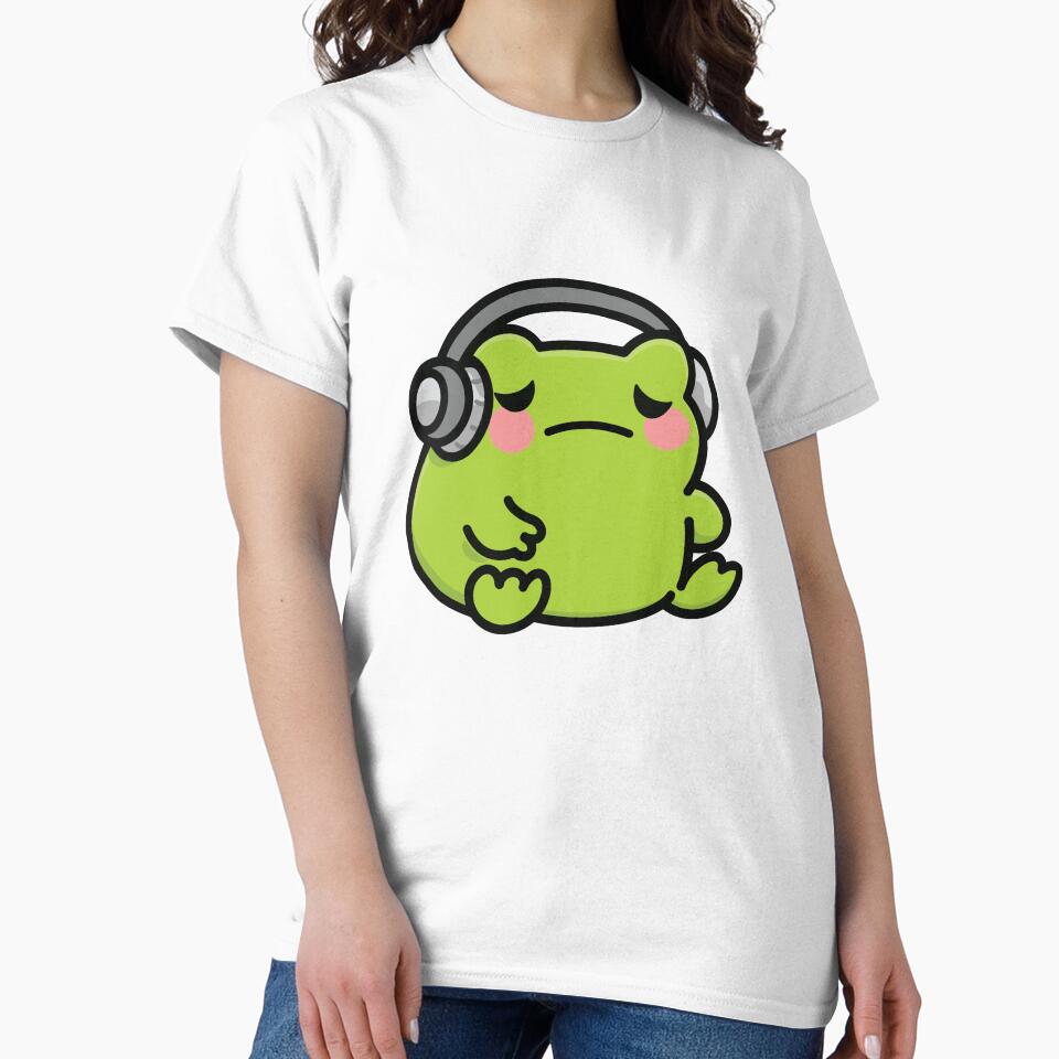 Moody Frog with Headphones – Kawaii Music Frog by ThePopEdit