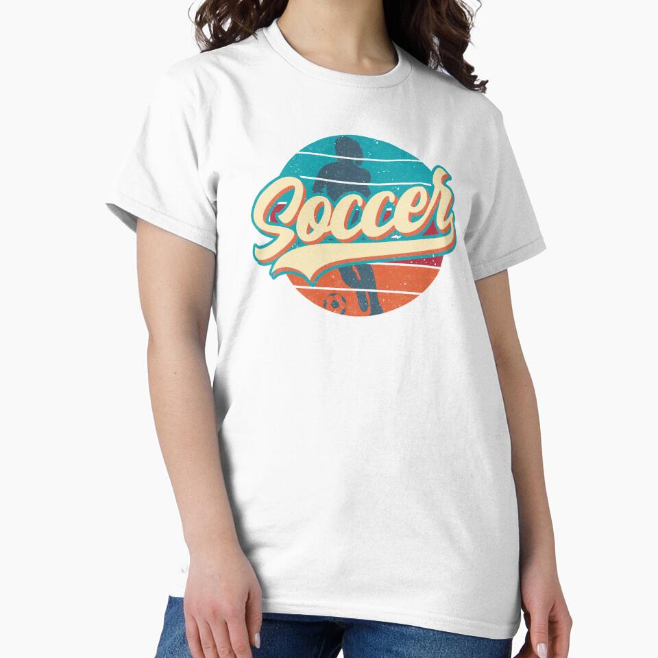 Soccer Retro Vintage Sunset (female soccer player WOSO) by Numero14