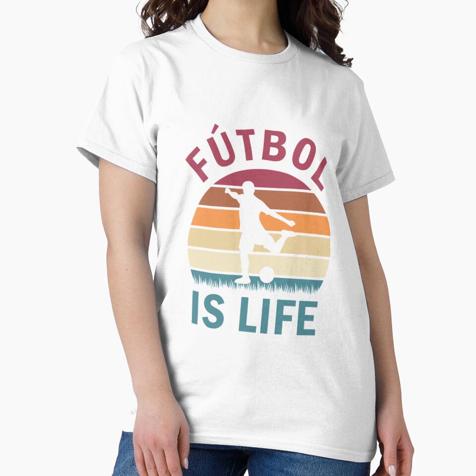 Fútbol is life football and soccer lover vintage retro sunset by CharlesHumphre