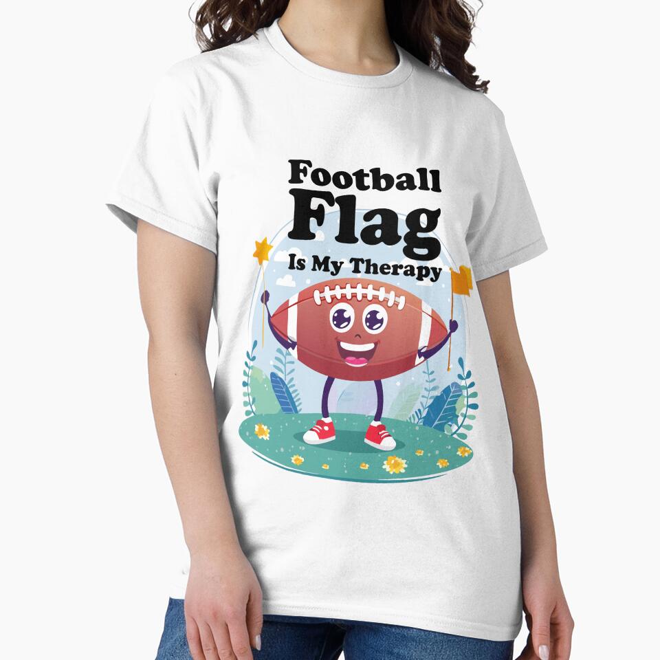 Funny Football Flag Saying Sports Fan Therapy Vibes by IDesiwork ⭐⭐⭐⭐⭐