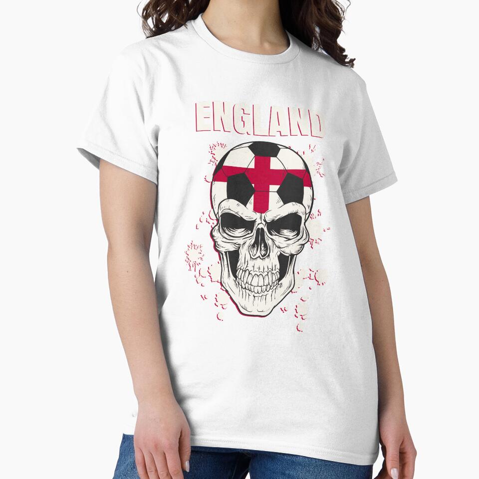 England Ball Soccer Player English Flag UK Skull by anziehend