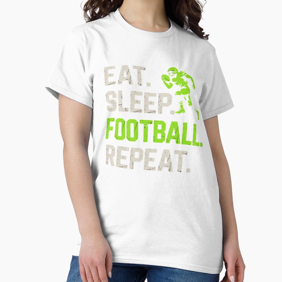 Eat Sleep Football Repeat Football Player Funny by MinaReinger