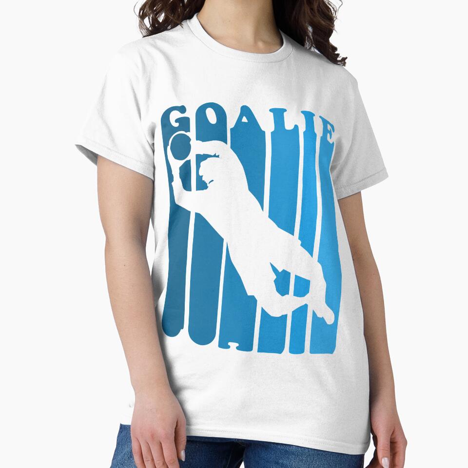 Retro 1980's Style Soccer Goalie Silhouette T-Shirt Goalie Soccer Sport by arcadetoystore