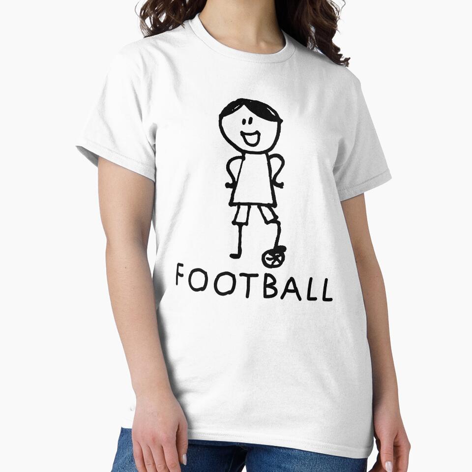 Stick Peeps FOOTBALL kids kid children child active (black) by SolidEarthArt