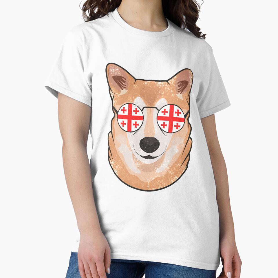 Vintage Patriotic Shiba Inu Georgian Flag by feether-store