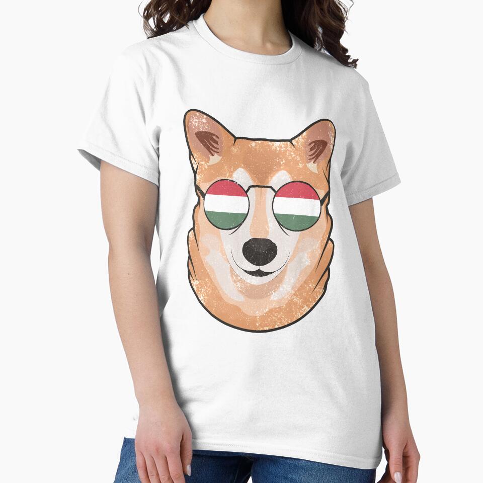 Vintage Patriotic Shiba Inu Hungarian Flag by feether-store