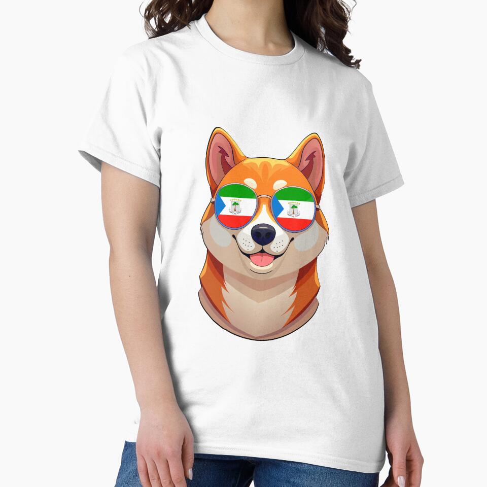Vintage Patriotic Shiba Inu Equatoguinean Flag by DreamBrushy