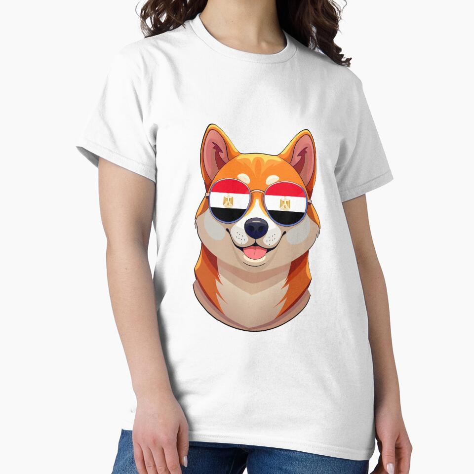 Vintage Patriotic Shiba Inu Egyptian Flag by DreamBrushy