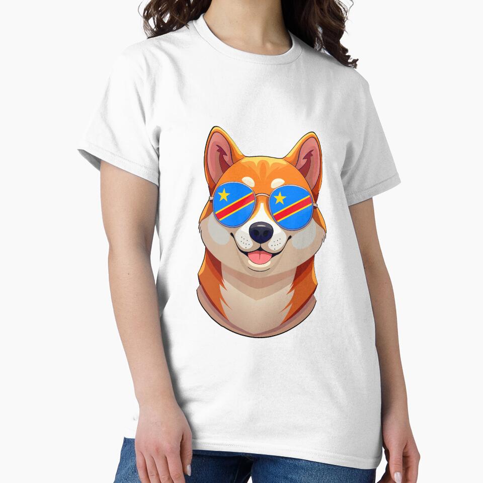 Vintage Patriotic Shiba Inu Congolese Flag by DreamBrushy