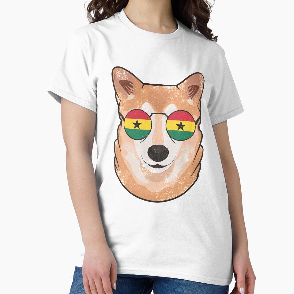 Vintage Patriotic Shiba Inu Ghanaian Flag by feether-store