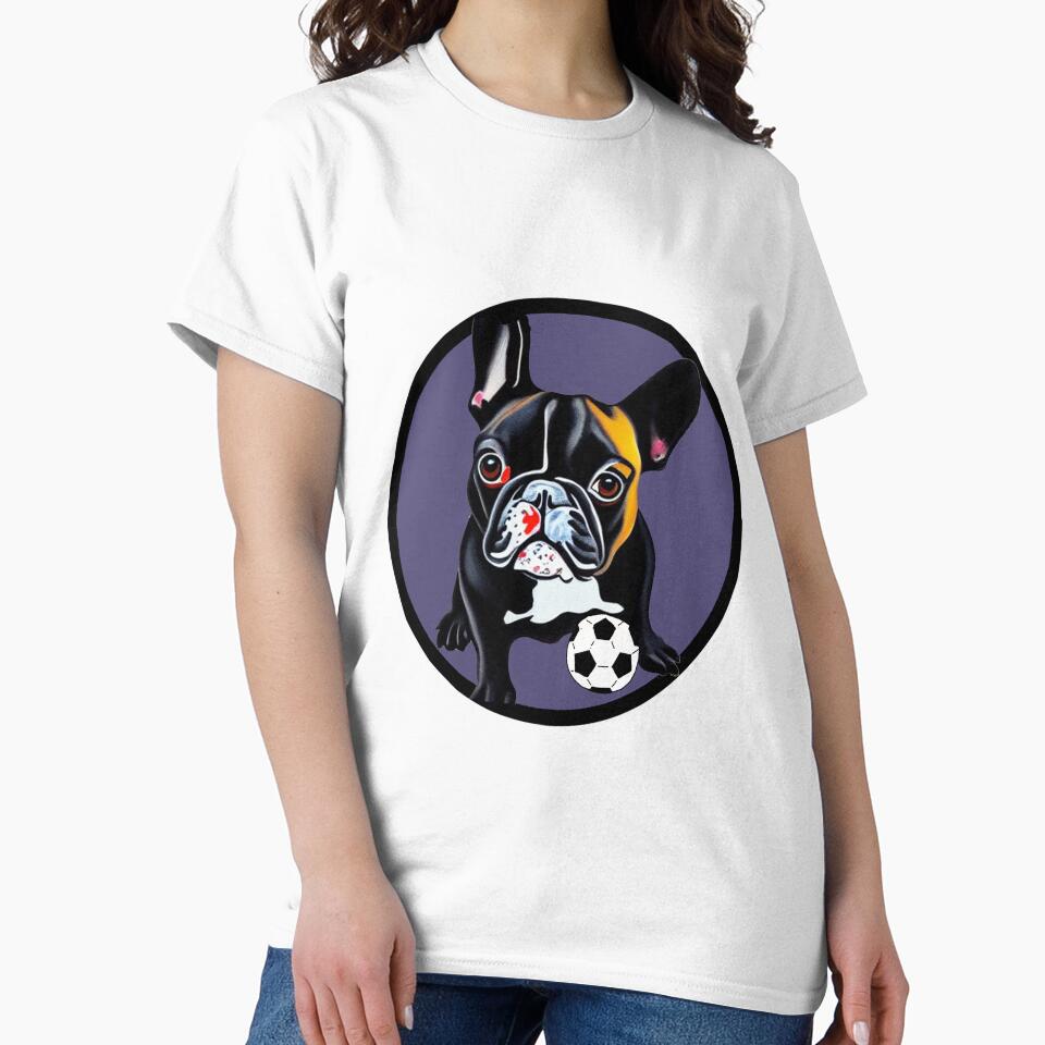 Cute Black French Bulldog Playing Soccer by Nature's Fancy
