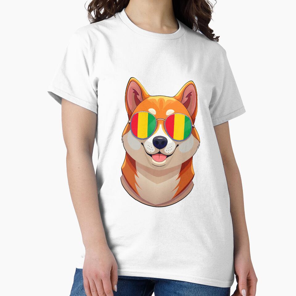 Vintage Patriotic Shiba Inu Guinean Flag by DreamBrushy