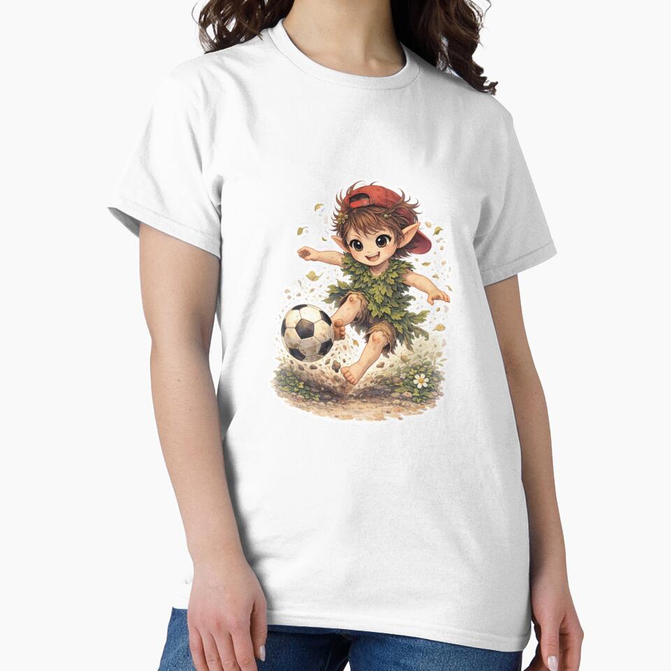 Forest Kid Playing Soccer Fantasy Character – Little Whimsy Friends by MixArtStudio77
