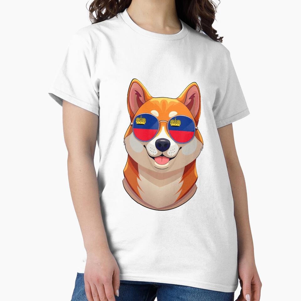 Vintage Patriotic Shiba Inu Liechtensteiner Flag by DreamBrushy