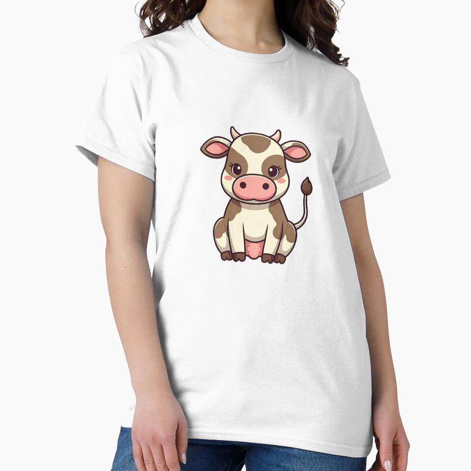Cute Brown Cow Cartoon Caricature by madelinevann