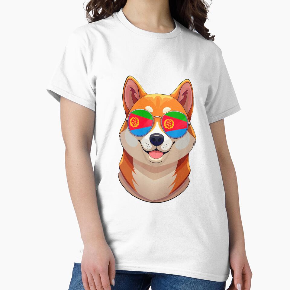 Vintage Patriotic Shiba Inu Eritrean Flag by DreamBrushy