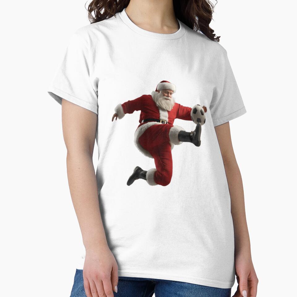 Santa Soccer Bicycle Kick Santa Claus Funny Xmas Sport Gifts by Thread&Fable