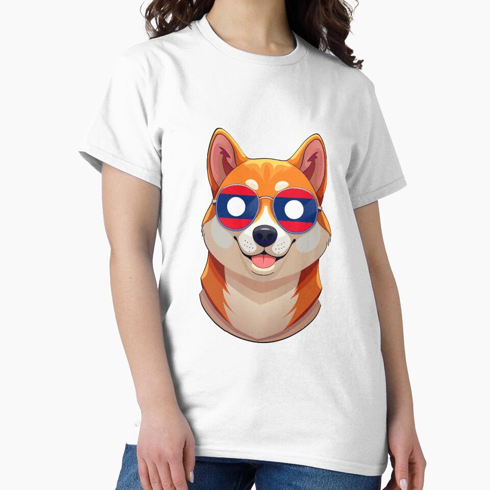 Patriotic Shiba Inu Lao Flag by DreamBrushy