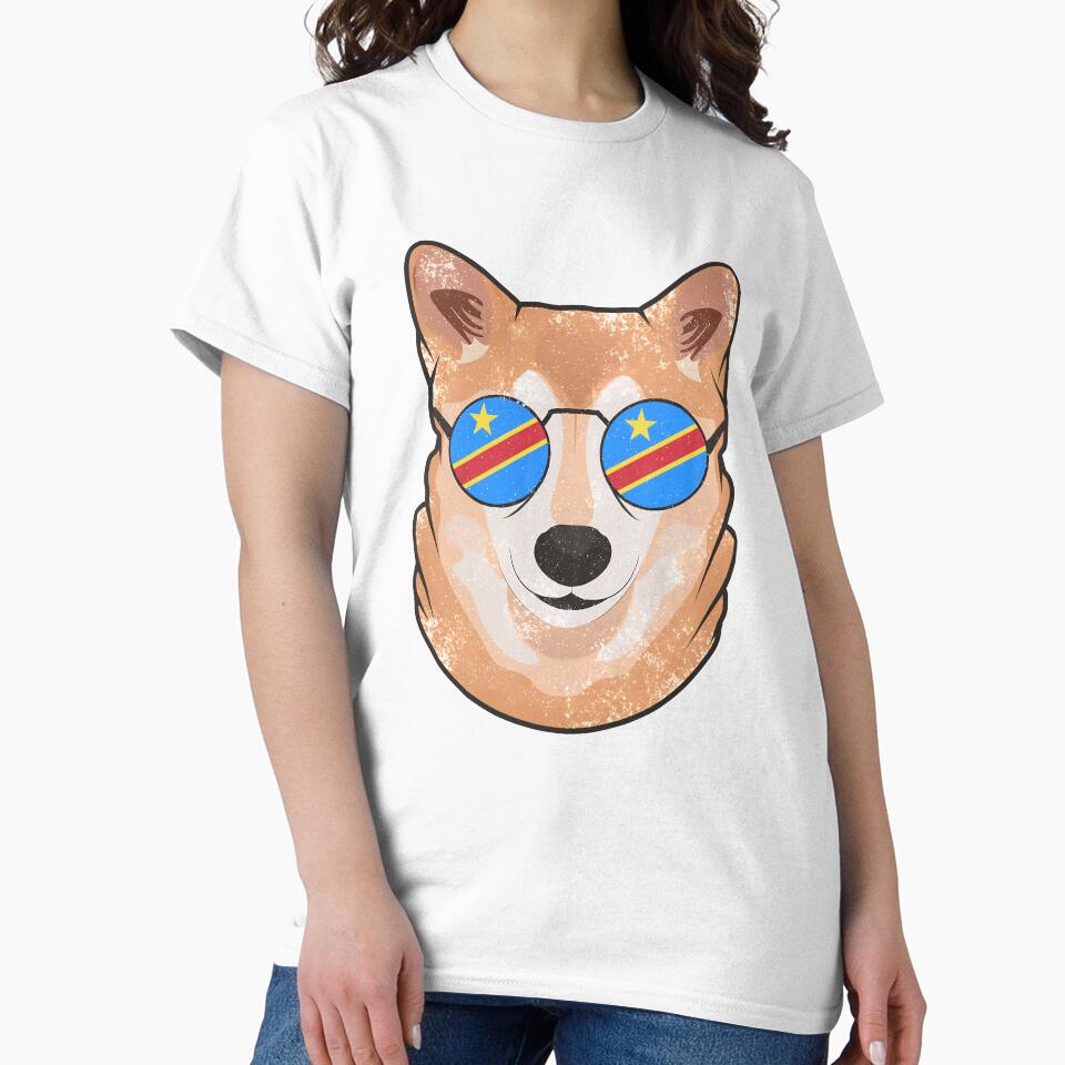 Vintage Patriotic Shiba Inu Congolese Flag by feether-store