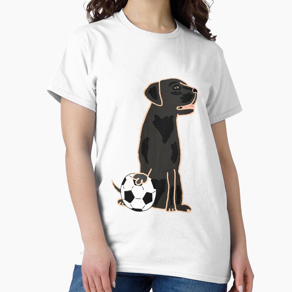 Cute Black Lab Playing Football Cartoon by Nature's Fancy