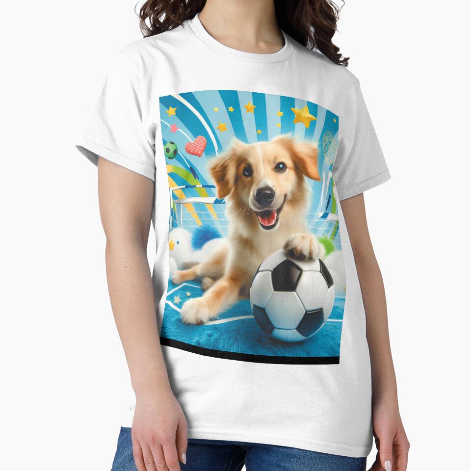 Funny Animals Playing Soccer Football Team, Kids Sports Animal Lover Giftdog soccer player 2 by E.D.CH designs.