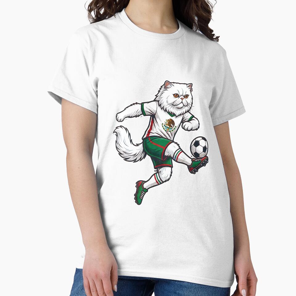 Retro 90s Mexican Soccer Cat by Ink & Void Co.