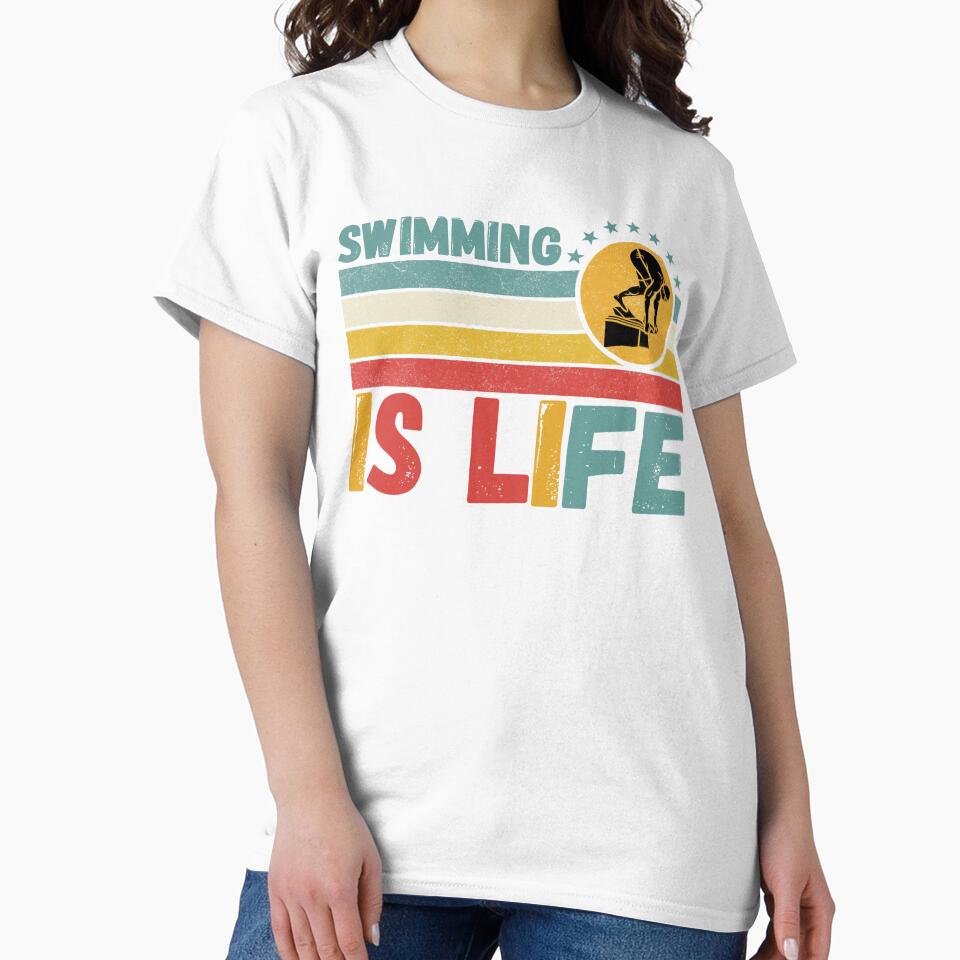 Swimming Is Life Swimming Lover Vintage by Nicet-shirt1