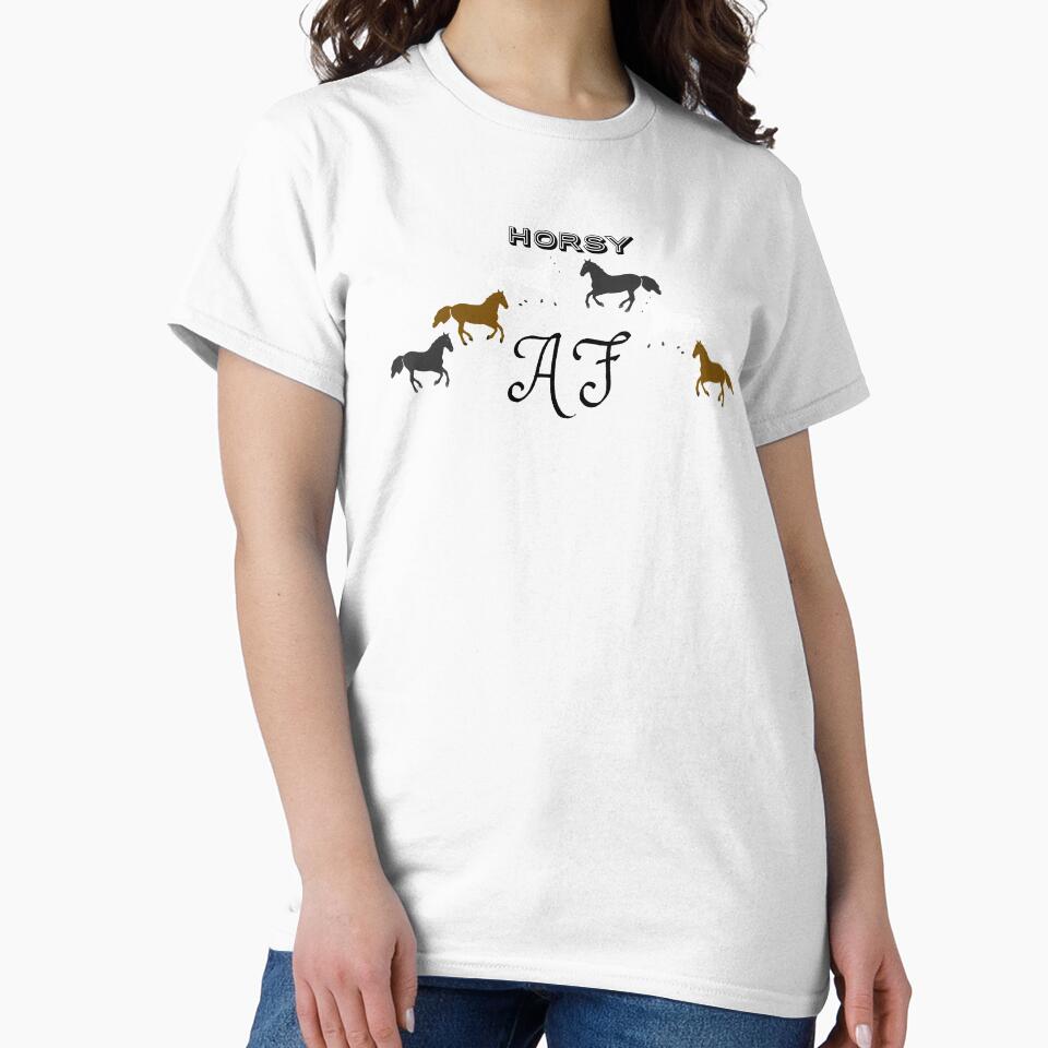 Horsy AF - Funny Horse Lover Meme Design (baby blue) by Davey's Designs