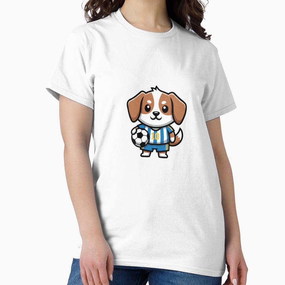 Cute Soccer Dog Mascot Design – Playful Puppy Football Fan Artwork with Ball by BrickByDream