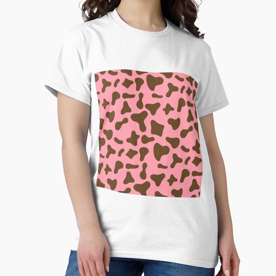 Brown Cow Pattern on Pink Cow | Holstein Cow Pattern by Cow-Print-Stuff