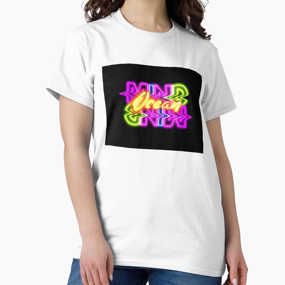 Ocean Mind Neon Drawing by CreativeGenWhat