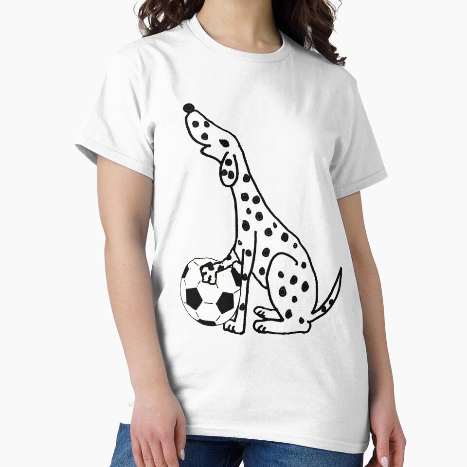 Funny Dalmatian Dog Playing Soccer Cartoon by Nature's Fancy