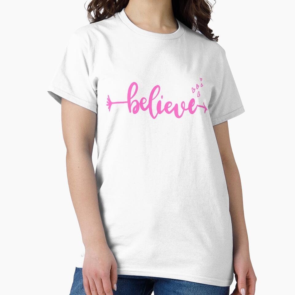 Christian Faith in Christ Quote Christmas Saying Believe T-Shirt by bvdesignart