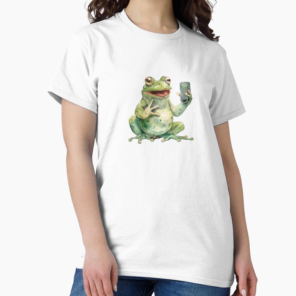 Cute Frog on a smart phone by Chugai