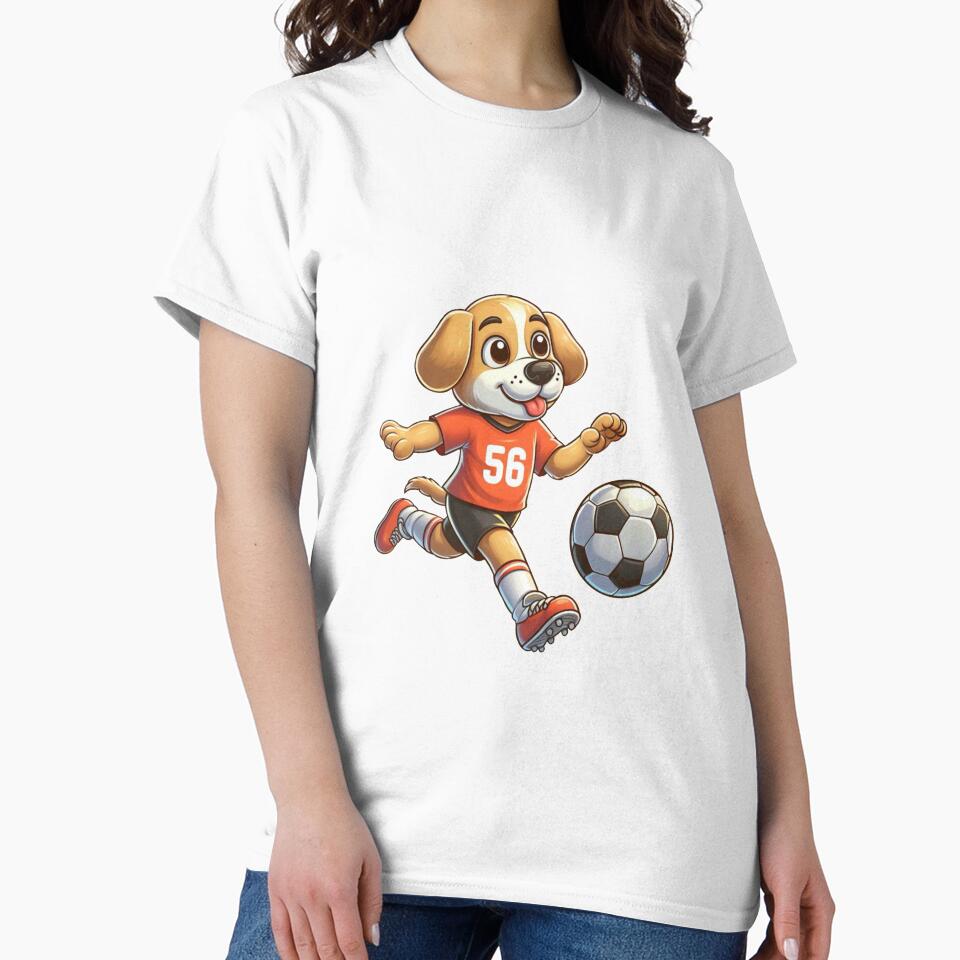 Dog playing football – Funny cartoon design for sports fans by Capus_Artwork