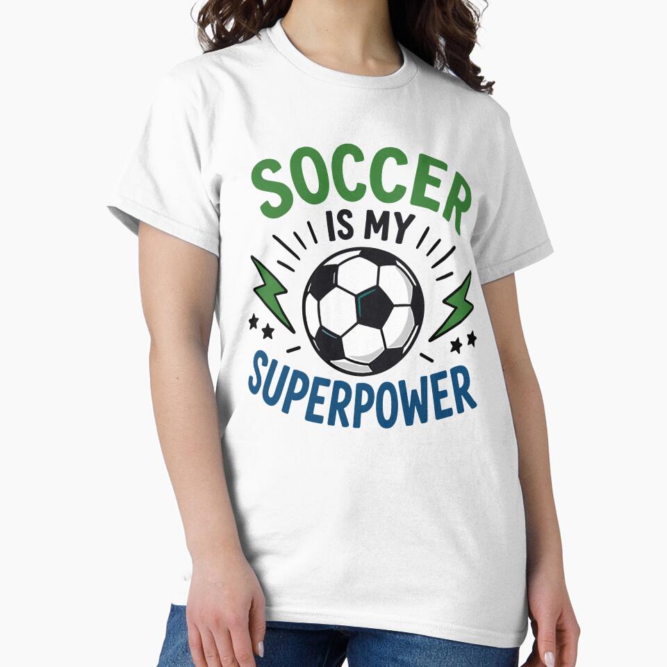 Soccer Is My Superpower Kids Soccer Quote by Gift Phrase Studio