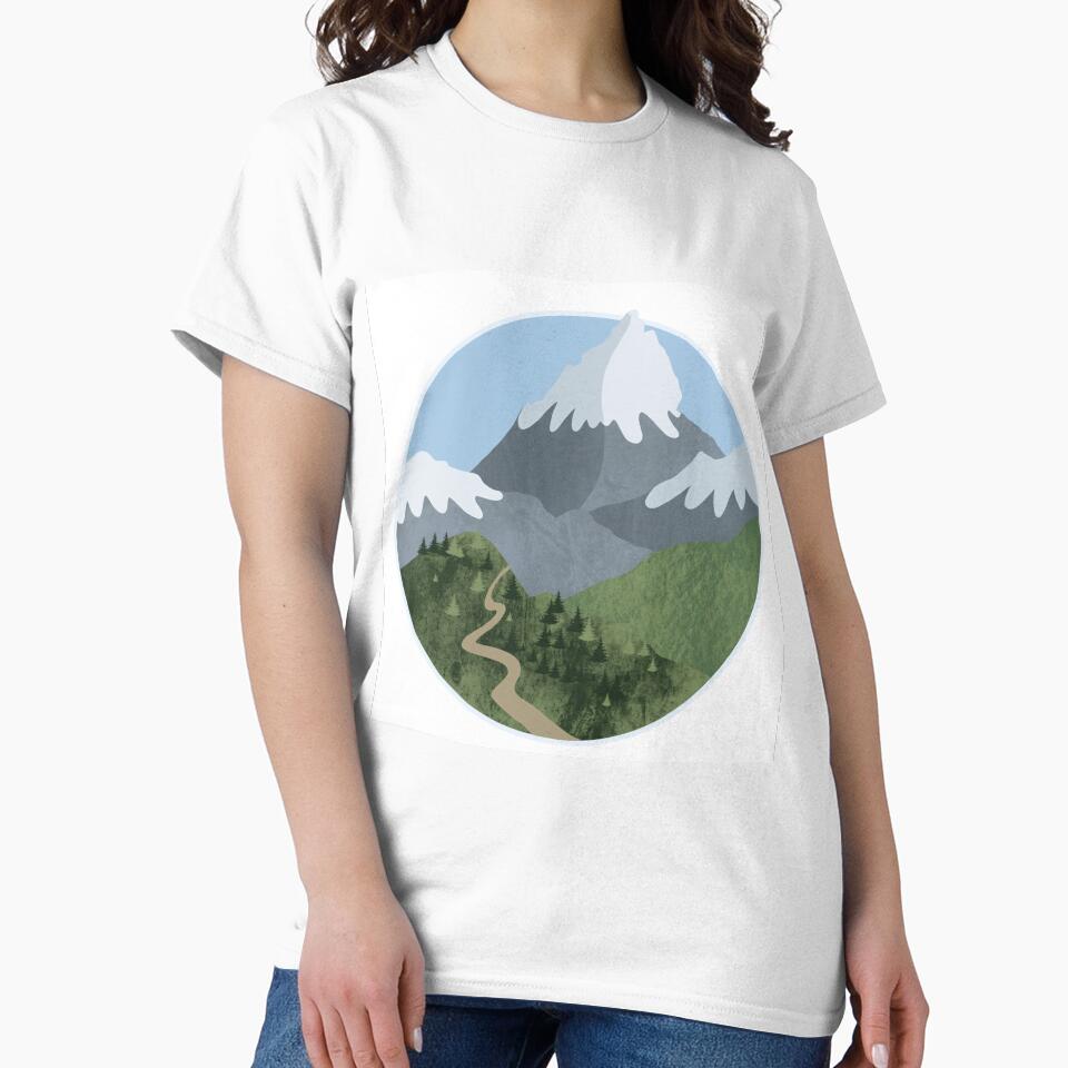 Mountains and pathway green grass and sky by theworld2021