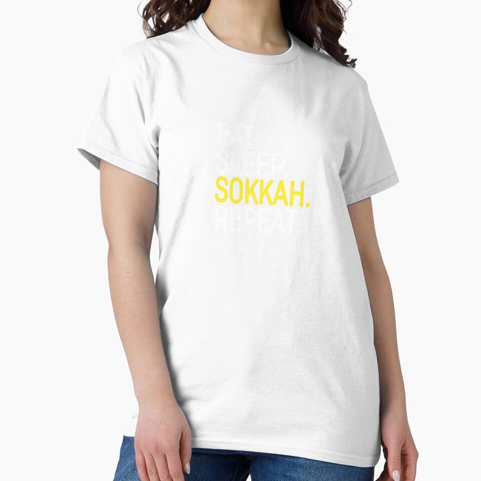 Eat. Sleep. Sokkah. Repeat. by Strip Tees