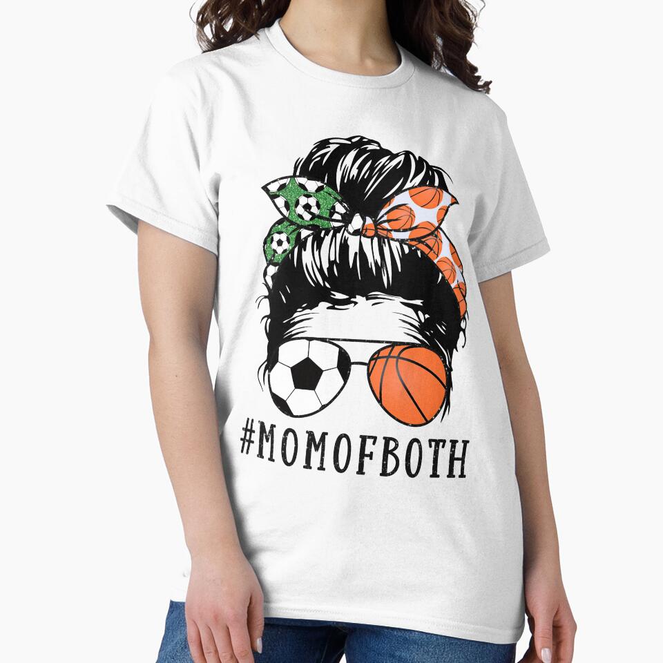 Soccer Basketball Mom of both by Amitta Art