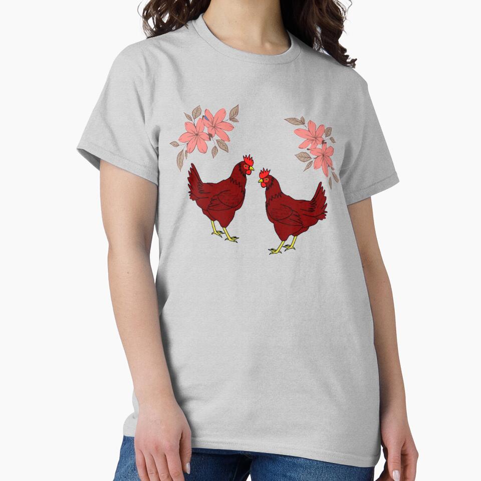 Floral Chicken Print by Cluckin' Mad
