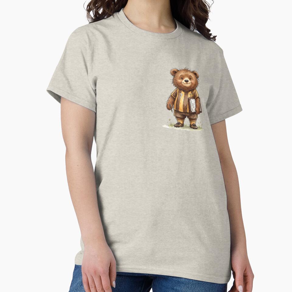 Cute Watercolor Bear Soccer Team Manager with Roster Clipboard by BreezifyDesignStudio