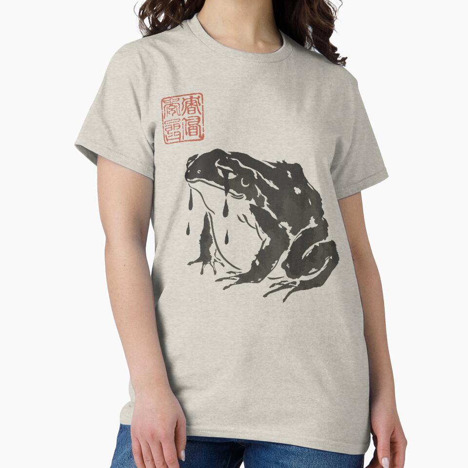 Cute Cottagecore Frog Crying Funny Japanese Aesthetic Design by Jokerstyle