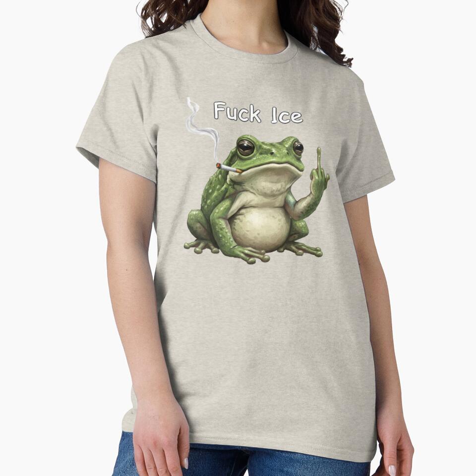 Fuck Ice, Middle finger, Angry Frog, funnyfits70, Humor, Funny, retro, vintages, funny quotes, animal humor, by FunnyFits70